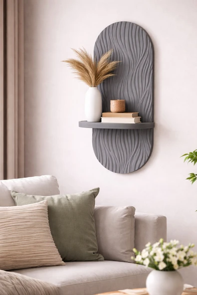 OSSEMOB DESEN-4 FÜME Dekoratif Membran Duvar Rafı (75X25cm) ürün görseli 1