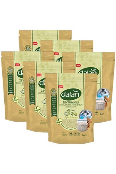 Zeytinyağlı Doğal Granül Sabun Tozu 6x1kg ürün görseli 1