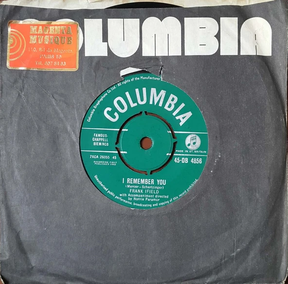Frank İfield İ Remember You 45lik Plak ürün görseli 1