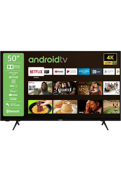 Telefunken 50ua9000bx 50"-127cm Ultrahd Google Androıd Wıfı Bt Led Tv ürün görseli 1