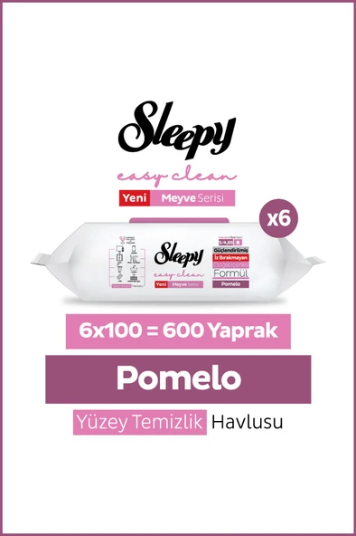 Sleepy Meyve Serisi Yüzey Temizlik Havlusu Mendili Pomelo 6x100 (600 Yaprak) ürün görseli 1