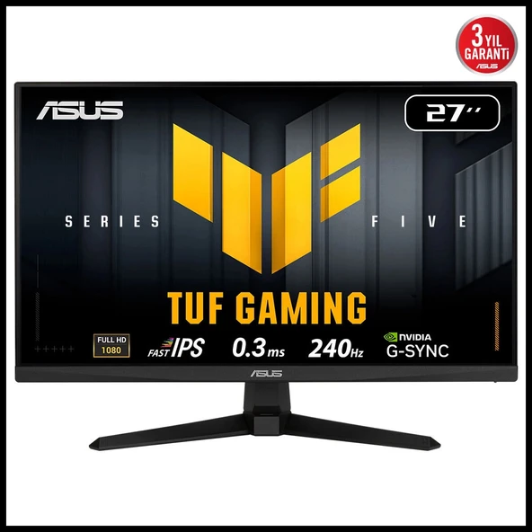 ASUS TUF GAMING VG279QM5A 27" 0.3ms, 240Hz, Full HD, DP, 2xHDMI, Hoparlör, Fast IPS LED, ELMB Sync Premium, GAMING ürün görseli 1