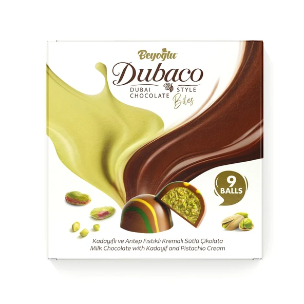 Beyoğlu Dubaco Çıtır Kadayıflı Ve Antep Fstık Kremalı Dubai Topları 9'lu (99Gr.) ürün görseli 1