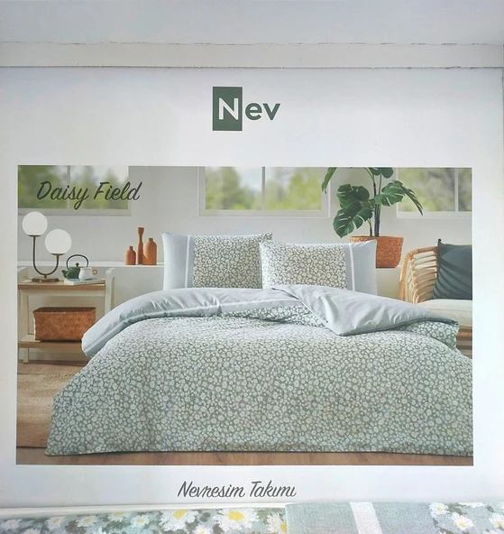 Özdilek Nev Serisi -Mint Daisy Field- Tek Kişilik Nevresim Takımı ürün görseli 1