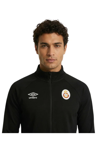 Galatasaray Orijinal Lisanslı Dik Yaka Fermuarlı Umbro Siyah Sweat ürün görseli 1