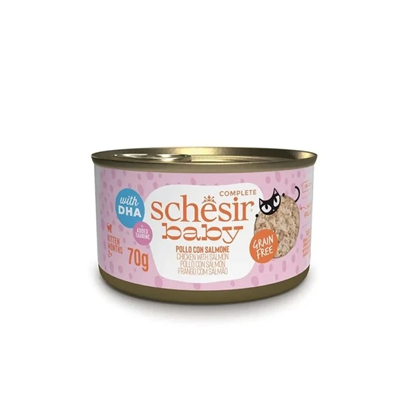 Schesir Babycat Tavuklu ve Somon Balıklı Yavru Kedi Konservesi 70 Gr ürün görseli 1
