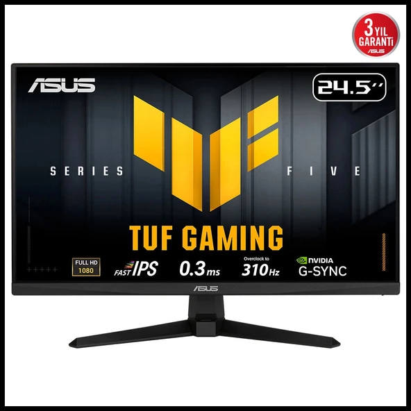 ASUS TUF GAMING VG259QMR5A 24,5" 0.3ms, 310Hz, Full HD, DP, 2xHDMI, Hoparlör, Fast IPS LED, ELMB Sync Premium, GAMI ürün görseli 1