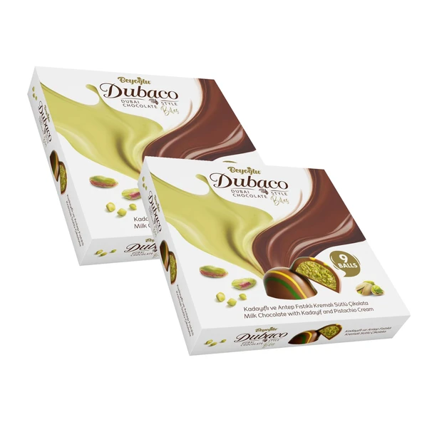 Beyoğlu Dubaco Çıtır Kadayıflı Ve Antep Fstık Kremalı Dubai Topları 9'lu (99Gr.) x 2 Adet ürün görseli 1