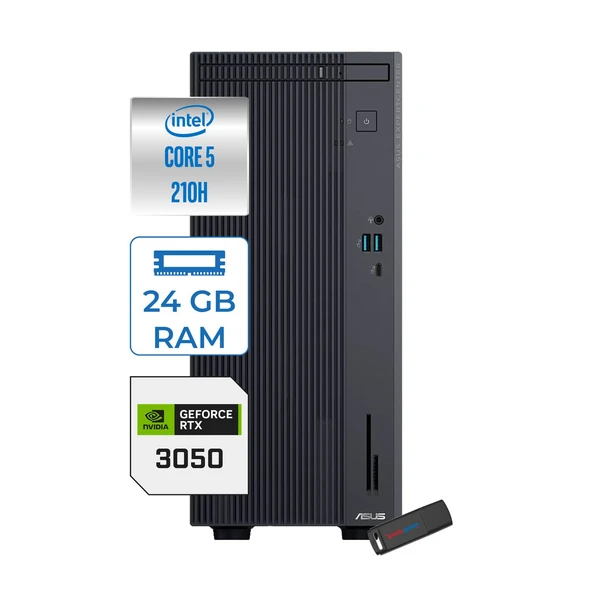 Asus Expertcenter P500MV Intel® Core™ Ultra 5 210H 4.8ghz Aı 24GB Ddr5 1tb SSD 6GB/RTX3050 WIN11PRO Mini Tower Masaüstü Bilgisayar C52108512B0D23P08+ZETTAUSBBELLEK ürün görseli 1