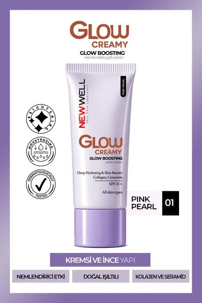 Glow Boosting Işıltı Veren Nemlendirici Yüz Kremi SPF 15+ Pink Pearl 01 30 ml ürün görseli 1