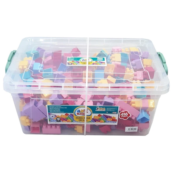 Asya Oyuncak Ant Blocks Pembe 416 Parça Box Ant416-P ürün görseli 1