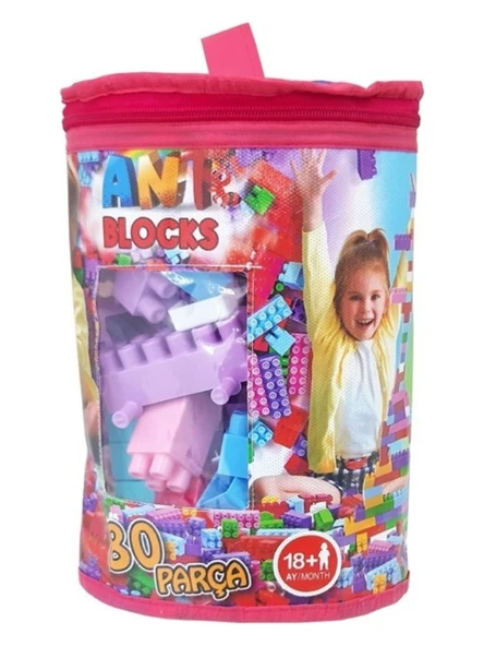 Asya Oyuncak Ant 80 Parça Çantalı Blocks Pastel Hp-082 ürün görseli 1
