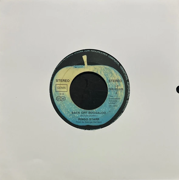 (2 Şarkılık 45lik Plak) Ringo Star Back Off Boogaloo 45lik Plak ürün görseli 1