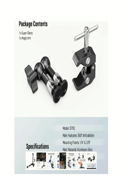 Neewer ST15C Super Clamp with Magic Arm Kit - Resim 2