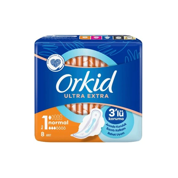 Orkid Ultra Extra Hijyenik Ped Normal 8'li ürün görseli 1