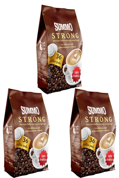 SUMMO Strong 108'li Avantaj Paketi (36x3) Senseo Pads Coffee Pod Kahve Kapsülü ürün görseli 1