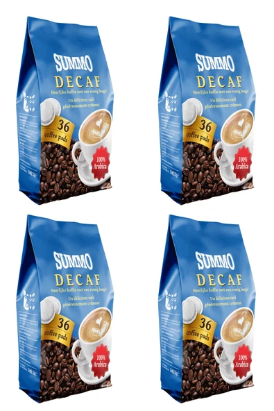 SUMMO Decaf 144'lü Avantaj Paketi (36x4) Senseo Pad Coffee Pads Kahve Kapsülü ürün görseli 1
