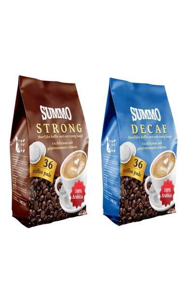 SUMMO Senseo 1 Adet Decaf Ve 1 Adet Strong 72'li Avantaj Paketi (36x2 Paket) Pad Kahve Kapsülü ürün görseli 1