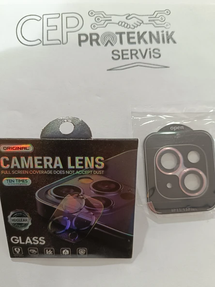 iPhone 15/15 plus pınk TITANIUM KAMERA KORUYUCU - Resim 2