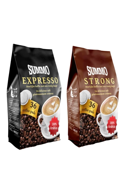 SUMMO Senseo 1 Adet Strong Ve 1 Adet Espresso 72li Paketi 36x2 Paket Pad Kahve Kapsülü ürün görseli 1