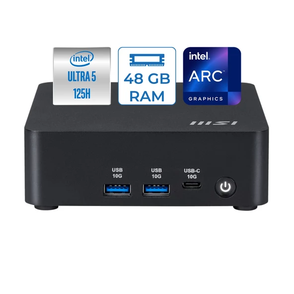 Msı Cubı Nuc Aı 1umg Intel Core Ultra 5 125H 4.5ghz 48GB 2tb SSD Intel Arc Graphics Windows 11 Pro Taşınabilir Mini Bilgisayar MSI155005EUP19 + Zettausb ürün görseli 1