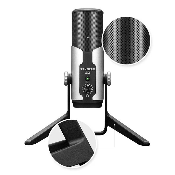 TAKSTAR GX6 Profesyonel Condenser USB Stüdyo Mikrofon - Resim 2