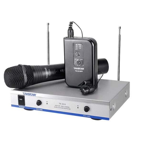Takstar TS-3310HP Kablosuz El ve Kafa Mikrofonu 2 Verici 1 Alıcı ürün görseli 1