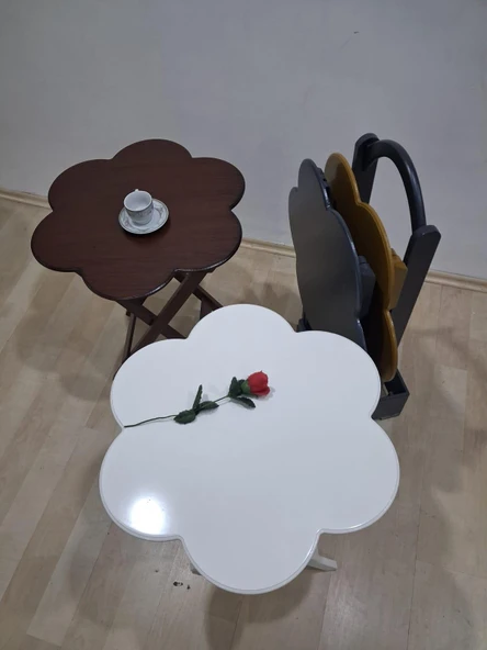 Zigon Çanta Papatya 90650  Dörtlü  Model Ahşap MDF Parlak 4  Renk Uyumu El Yapım ürün görseli 1
