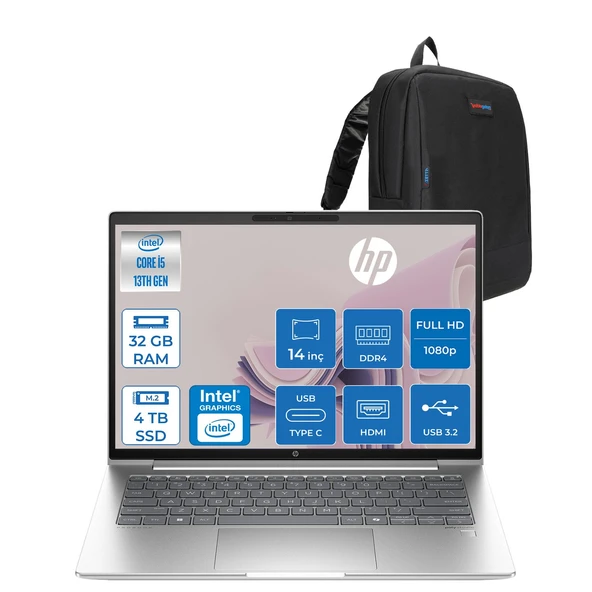 Hp Probook 440 G10 Intel Core I5-1334U 32GB 4tb SSD Intel® Iris® Xe Graphics 14"fhd 1920X1080 IPS Freedos Taşınbilir Bilgisayar B2PH4ESF15+ZETTAÇANTA ürün görseli 1