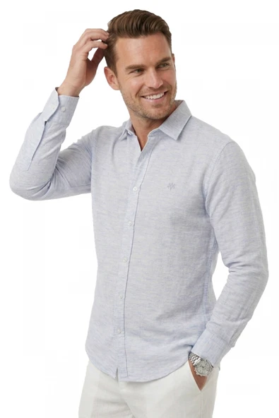 DeepSEA Slim Fit Çizgili %100 Pamuk Erkek Gömlek – Nefes Alan Şık Günlük Gömlek 2602626 ürün görseli 1
