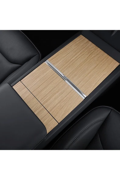 Red Lion parts TESLA MODEL Y JUNİPER/MODEL 3 HIGHLAND Orta Konsol Koruyucu Ahşap Görünümlü Kaplama ürün görseli 1