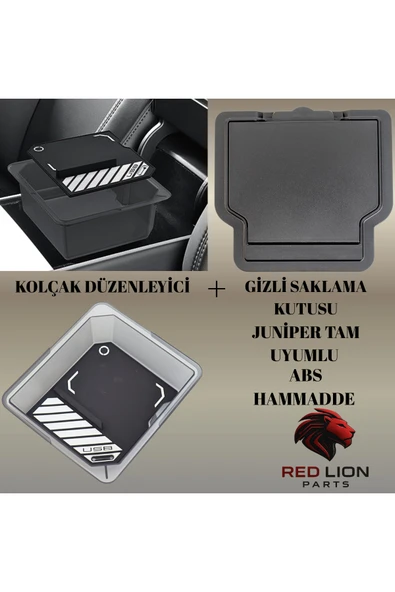 Red Lion parts TESLA MODELY JUNİPER Kolçak Düzenleyici+Gizli Saklama Kutusu Set (2Parça) ürün görseli 1