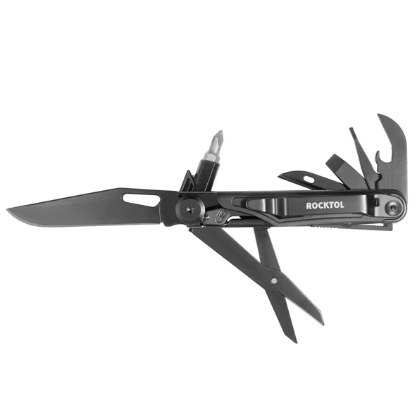 Rocktol 12 Fonksiyonlu Multitool Siyah Çakı Kılıflı ürün görseli 1
