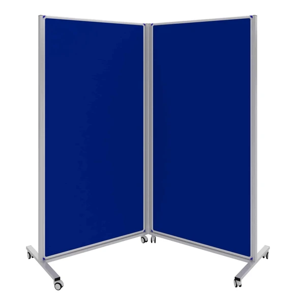 Tekerlekli Çiftli Paravan Çift Taraflı Kumaş Pano 180x180cm ürün görseli 1