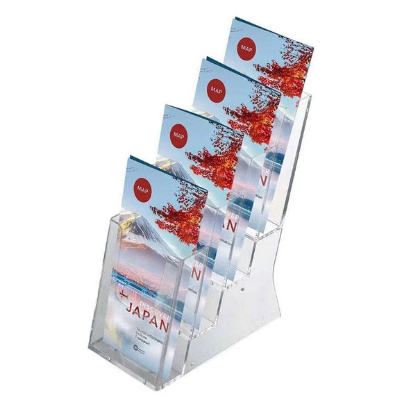 Masaüstü Broşürlük 4 Katlı 1/3 A4 (10,5x21cm) ürün görseli 1
