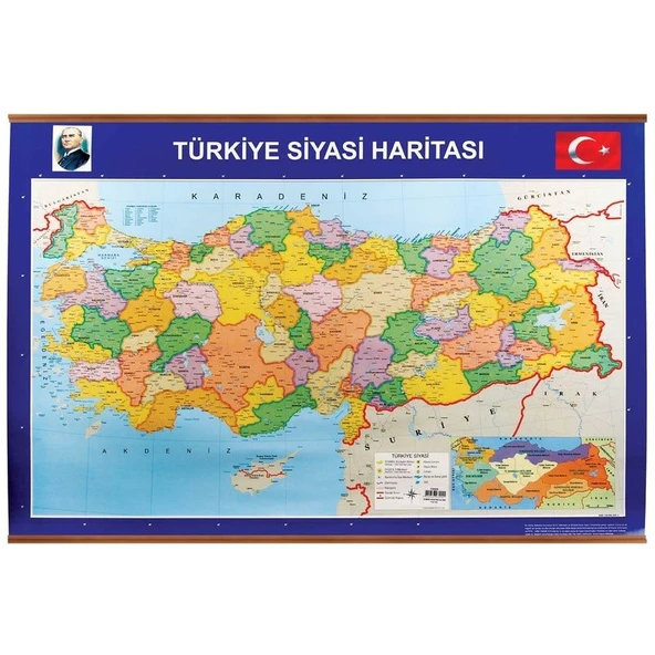 TÜRKİYE SİYASİ ve FİZİKİ HARİTASI (Çıtalı) ürün görseli 1