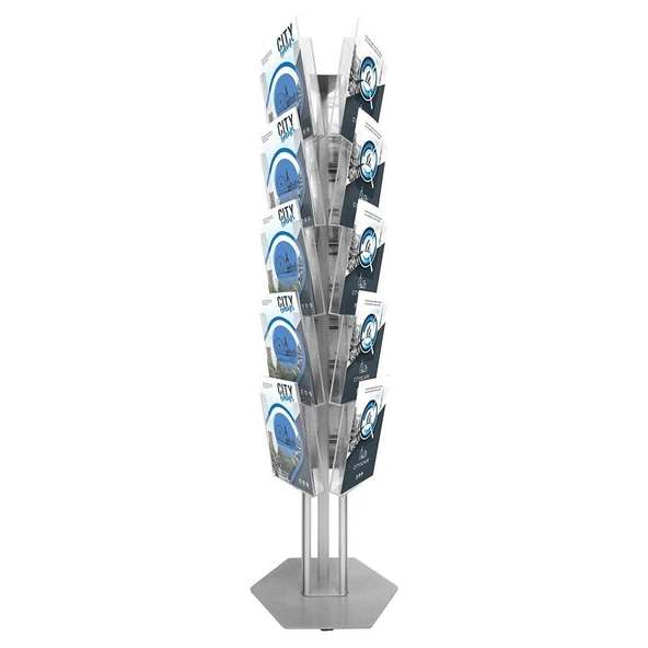 Multi Side Ayaklı Broşürlük Üçgen 3x5 A4 ürün görseli 1