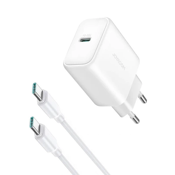 Joyroom JR-TCF24 PD30W  Hızlı Şarj Cihazı Type C - Type C Beyaz  Kablo 1 mt ürün görseli 1