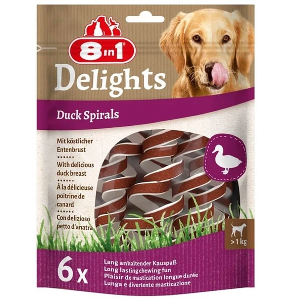 8in1 Smart Delights Duck Spirals Ördekli Burgu Köpek Ödülü 6lı ürün görseli 1