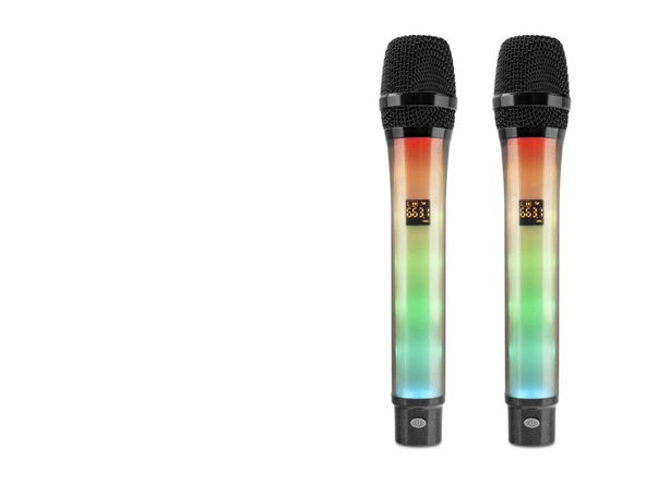 Profesyonel Kablosuz Uhf 2 Mikrofonlu Set Rgb - Siyah WX-82 ürün görseli 1