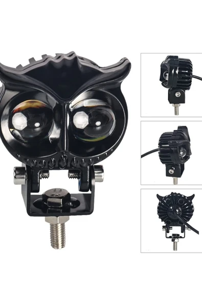 Baykuş Sis Farı Çift Renk Sarı-Beyaz Araç Motosiklet Off Road Led Lamba ürün görseli 1