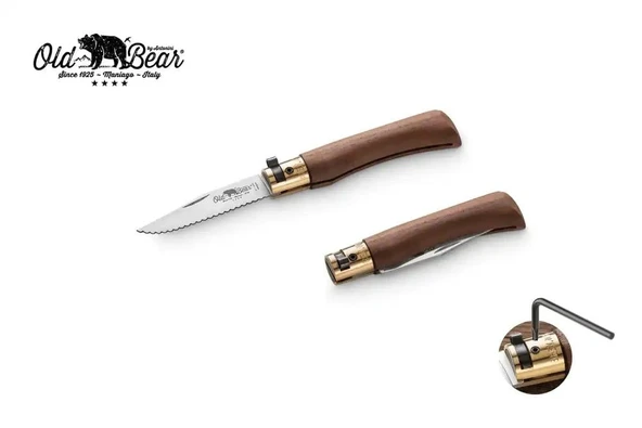 Antonini Old Bear 7cm Tırtıklı Ceviz Ağacı Saplı S Çakı ürün görseli 1