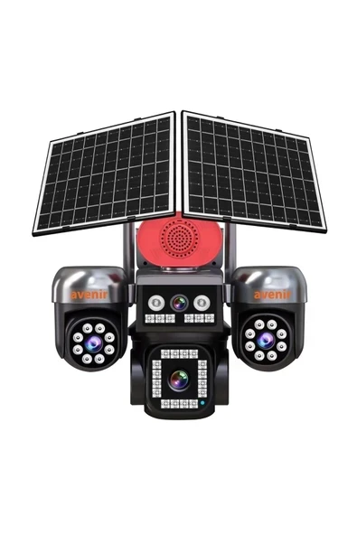 AVENİR AV-S446 4 KAMERALI 3 PTZ'Lİ 12MP GÜNEŞ ENERJİLİ AKILLI KAMERA ürün görseli 1