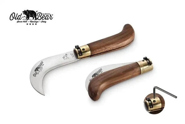 Antonini Old Bear 9,5cm Ceviz Ağacı Saplı Budama L Çakısı ürün görseli 1