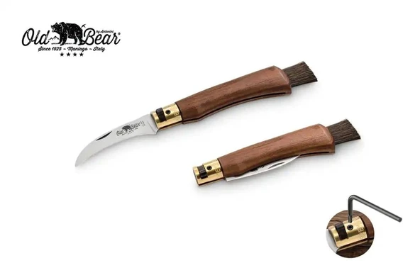 Antonini Old Bear 6cm  Ceviz Ağacı Saplı Mantar Çakısı ürün görseli 1