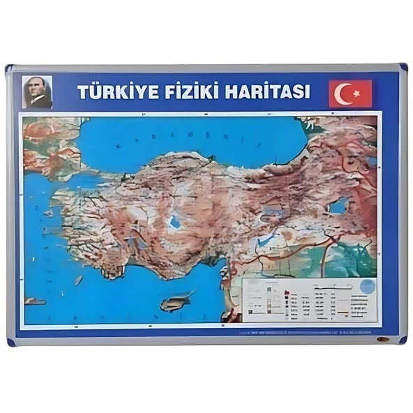 TÜRKİYE FİZİKİ HARİTASI (Alüminyum Çerçeve) ürün görseli 1