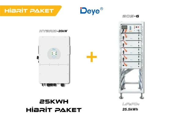 Deye 25 kWh Hibrit Paketi (High Voltage) - Resim 2