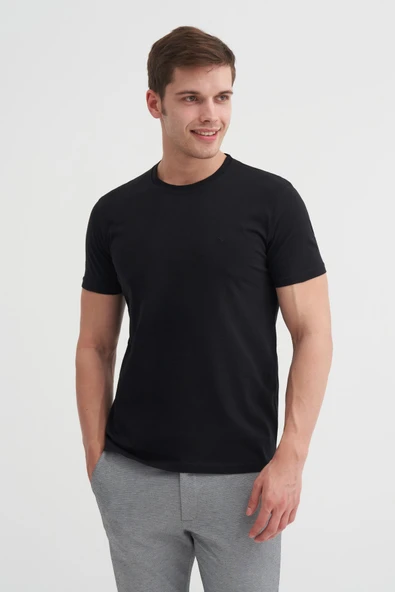 Cazador Basic Süprem Erkek T-shirt  46230 Siyah - Resim 2
