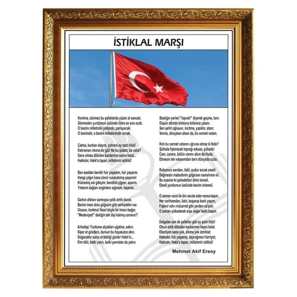 YALDIZLI ÇERÇEVELİ İSTİKLAL MARŞI ürün görseli 1