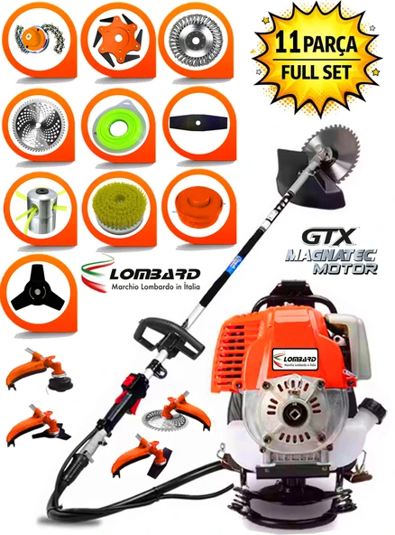 Cros Lombard Italy SFR-11 DOMINATORE Sırt Tipi Benzinli Ot Çalı Çim Biçme Tırpanı+ FULL Bahçe Setli Halı Yıkamalı ürün görseli 1